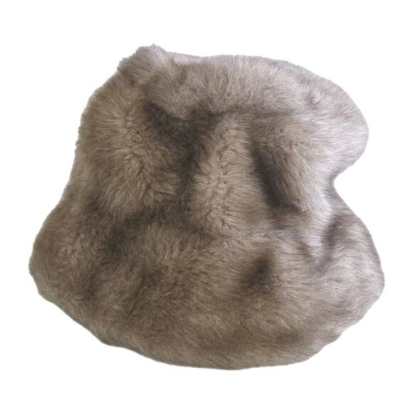 Vintage Womens Genuine Mink Fur Hat Beanie Cloche MCM Union Made USA OSFM Beige - Picture 1 of 7